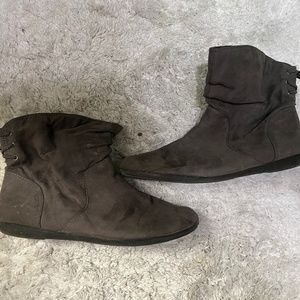 Gray ankle boots